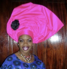 Lady with a Nigerian gele/head gear Lady with a Nigerian gele/head gear